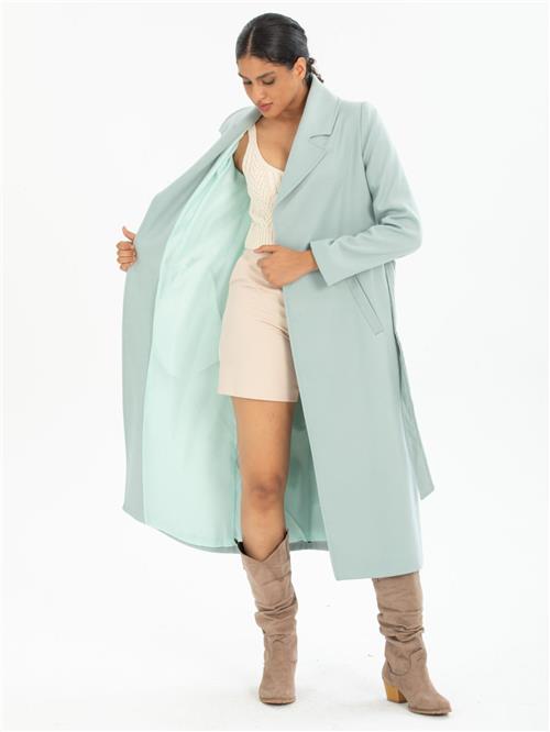 Women coat with belt wholesale Light Menthol color