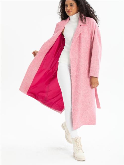 Women coat with belt wholesale Light Pink color