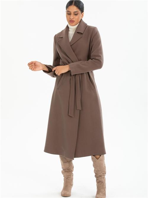 Women coat with belt wholesale Mink color