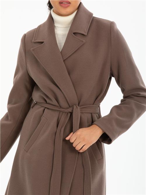 Women coat with belt wholesale Mink color