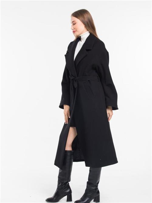Women coat with belt wholesale Navy color