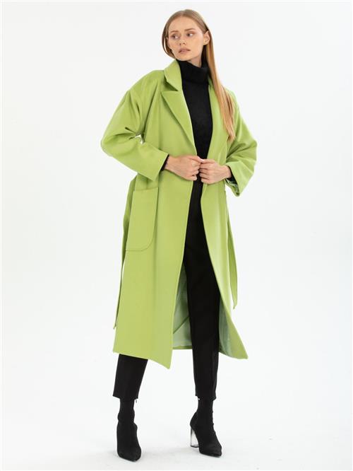 Women coat with belt wholesale Pistachio color