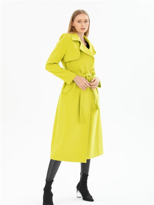 Women coat with belt wholesale Pistachio color