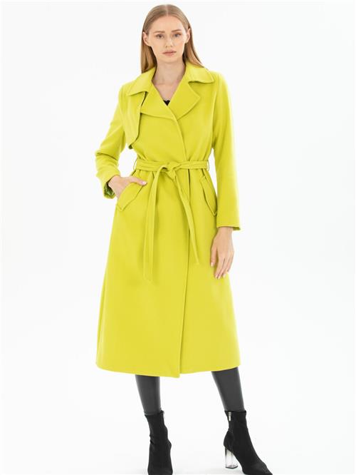 Women coat with belt wholesale Pistachio color