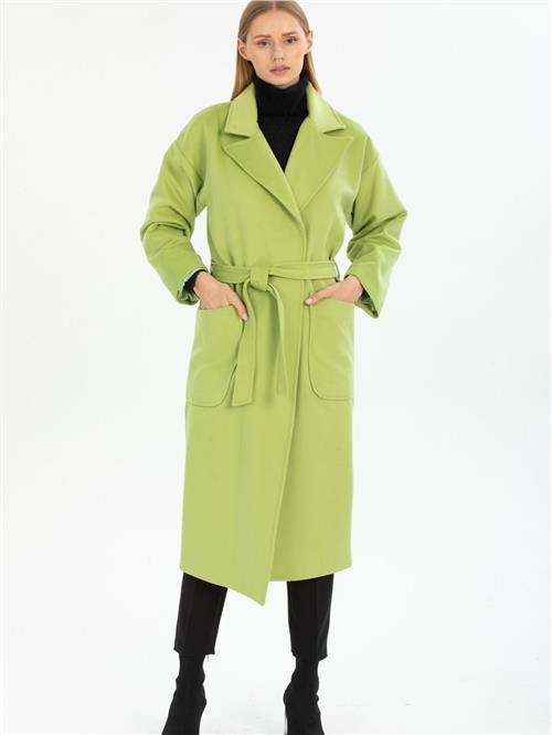 Women coat with belt wholesale Pistachio color