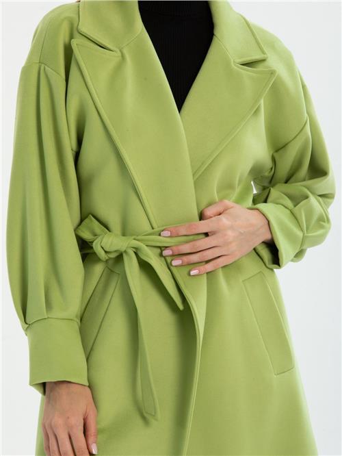 Women coat with belt wholesale Pistachio color