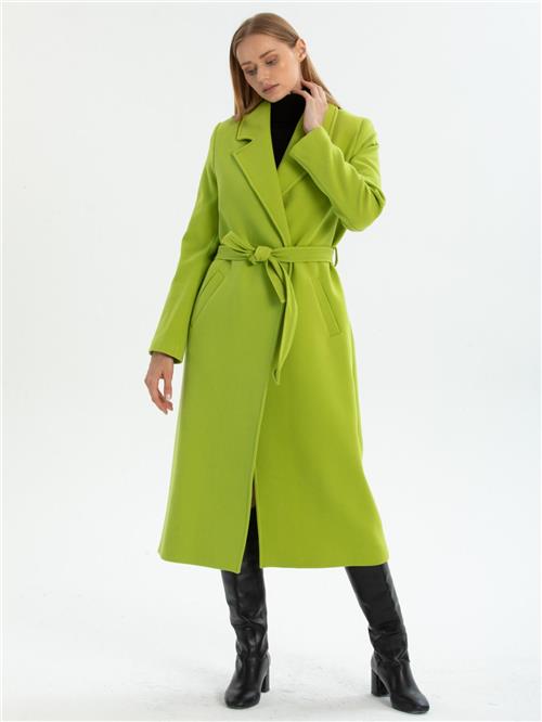 Women coat with belt wholesale Pistachio color