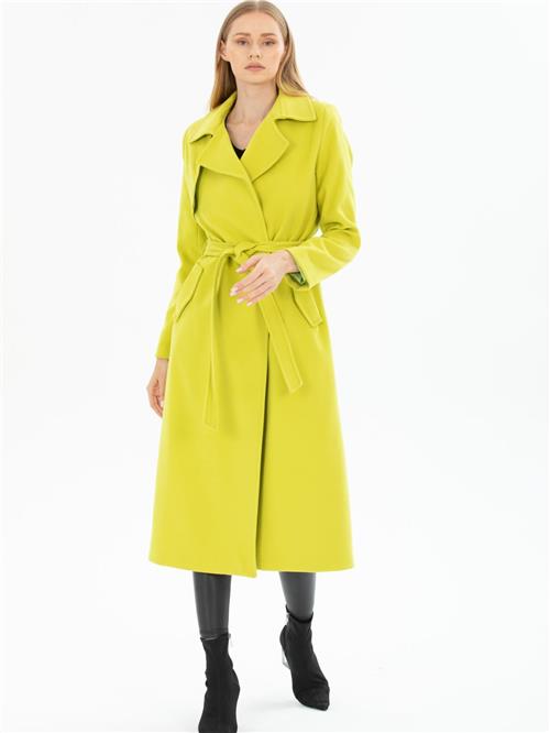 Women coat with belt wholesale Pistachio color