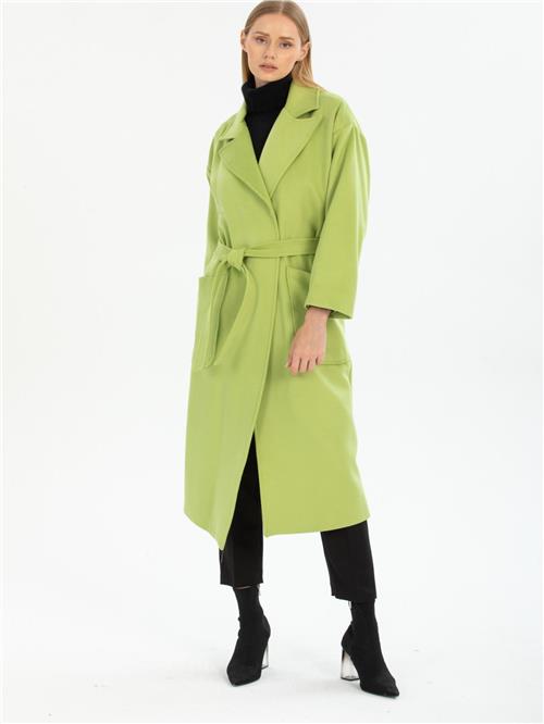 Women coat with belt wholesale Pistachio color