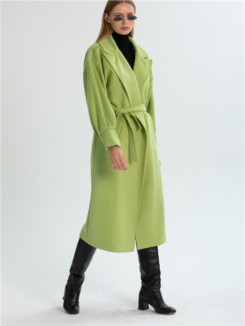 Women coat with belt wholesale Pistachio color