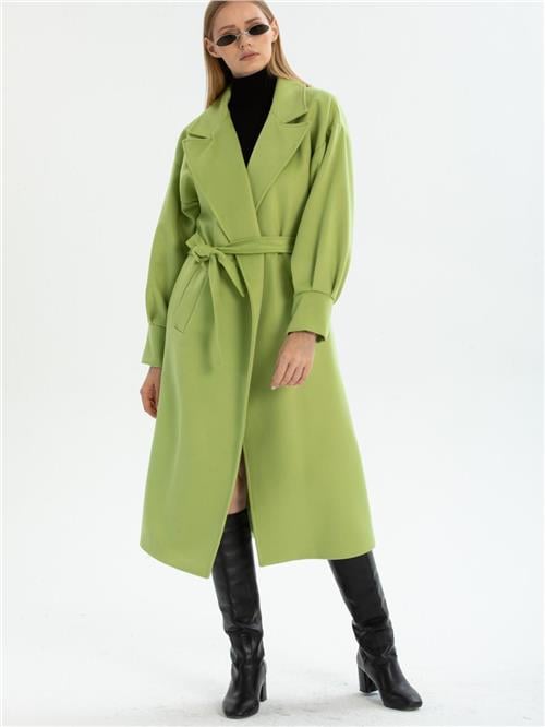 Women coat with belt wholesale Pistachio color