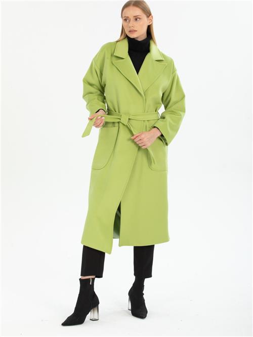 Women coat with belt wholesale Pistachio color