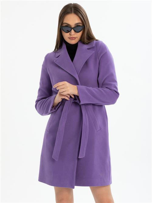 Women coat with belt wholesale Purple color