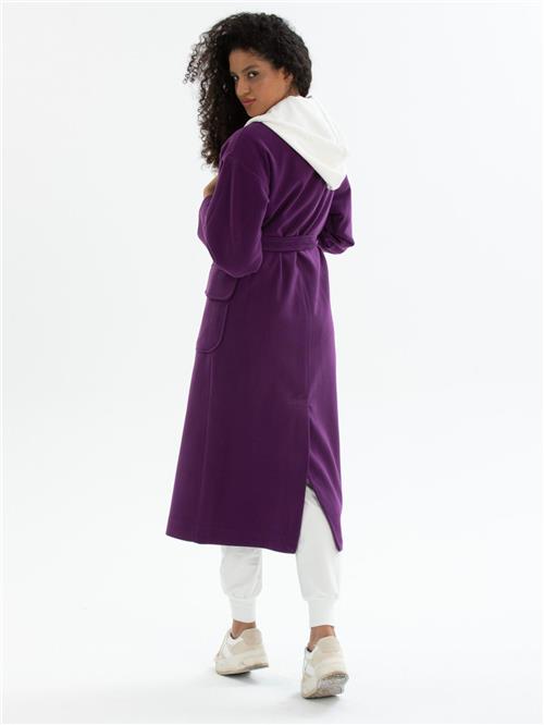 Women coat with belt wholesale Purple color