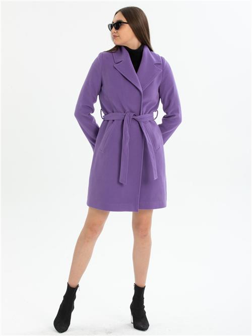 Women coat with belt wholesale Purple color