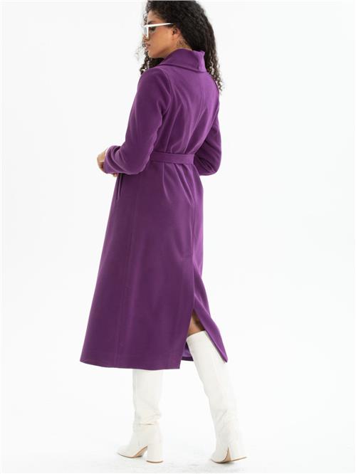 Women coat with belt wholesale Purple color