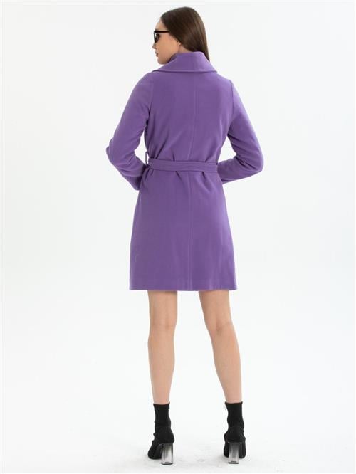 Women coat with belt wholesale Purple color