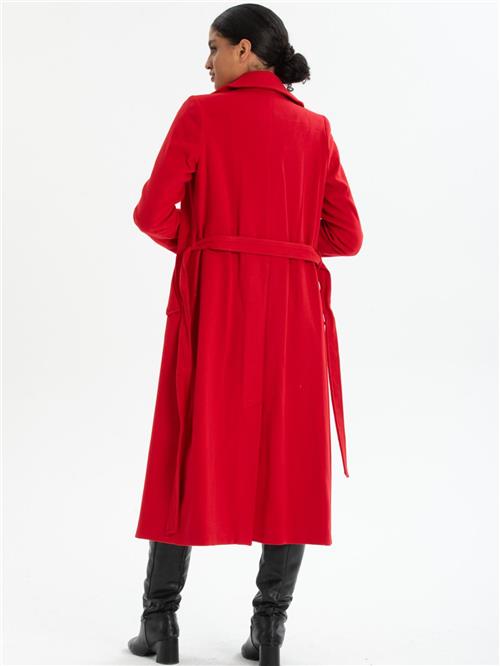 Women coat with belt wholesale Red color