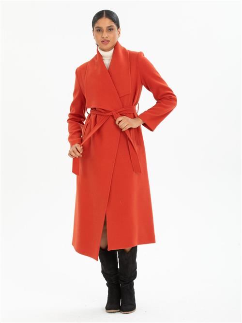 Women coat with belt wholesale Red color