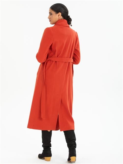 Women coat with belt wholesale Red color