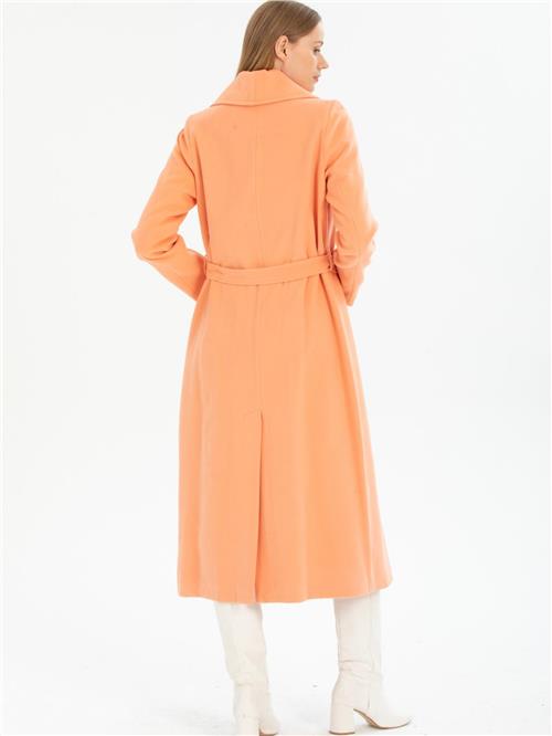 Women coat with belt wholesale Salmon color