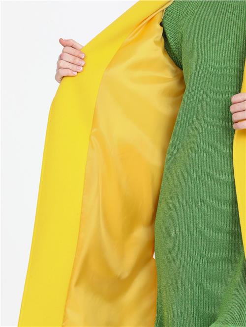 Women Coat With Belt Wholesale Yellow Color