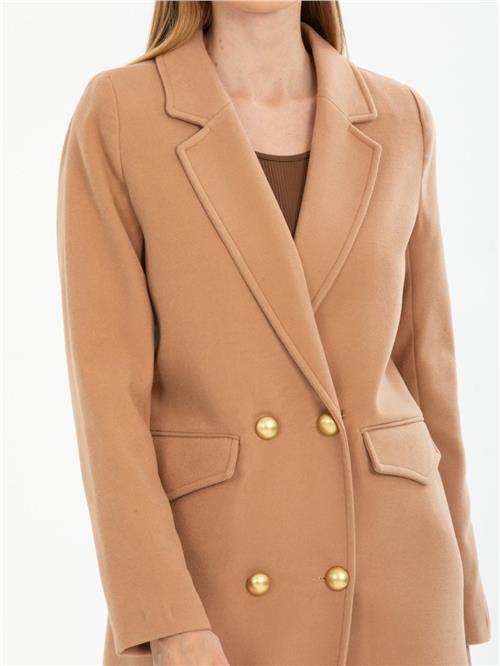 Women four-button coat wholesale Beige color