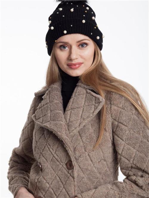 Women four-button coat wholesale Beige color