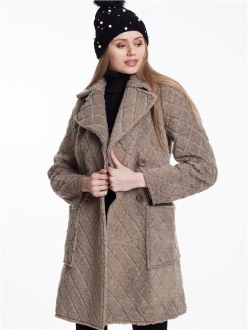 Women four-button coat wholesale Beige color