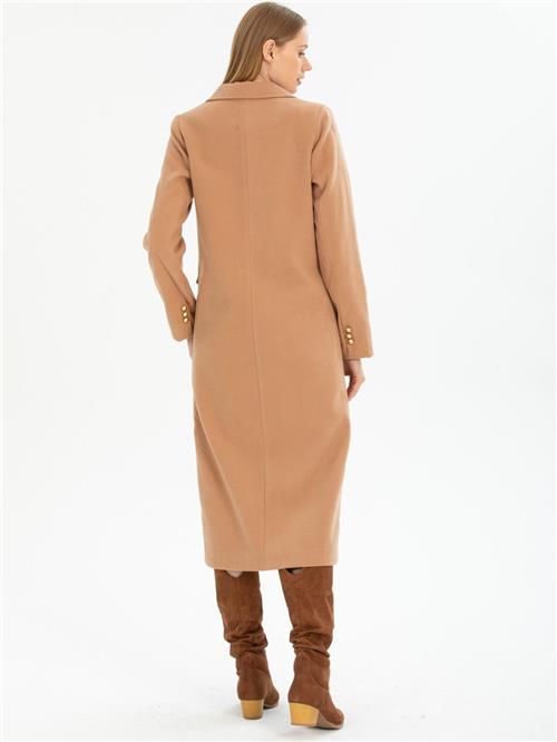 Women four-button coat wholesale Beige color