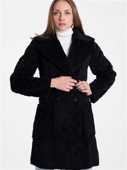 Women four-button coat wholesale Black color