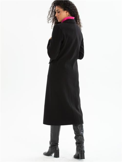 Women four-button coat wholesale Black color