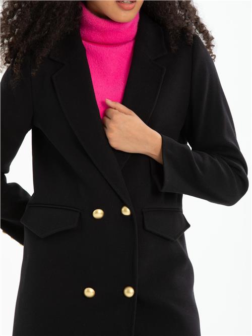 Women four-button coat wholesale Black color