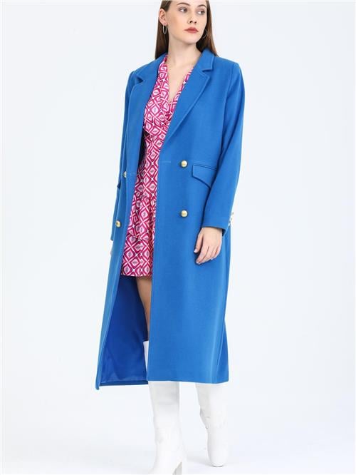 Women Four-Button Coat Wholesale Blue Color