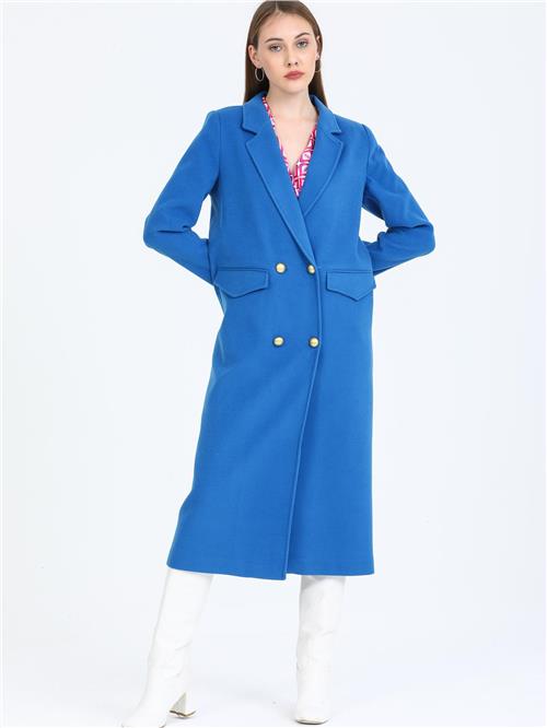 Women Four-Button Coat Wholesale Blue Color