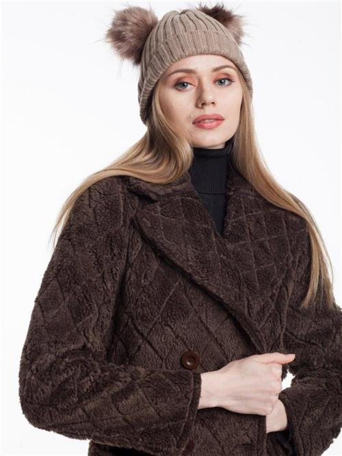 Women four-button coat wholesale Brown color