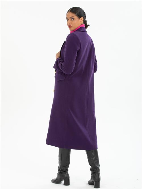 Women four-button coat wholesale Darck Purple color