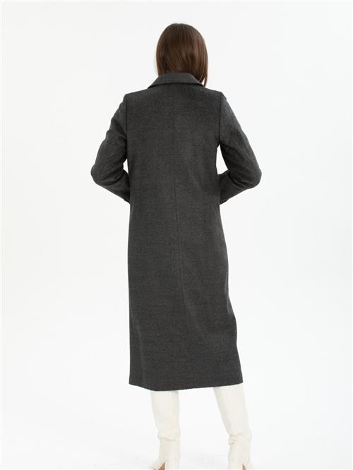 Women four-button coat wholesale Dark Gray color