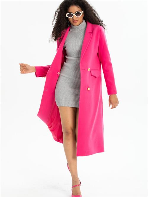 Women four-button coat wholesale Fushia color