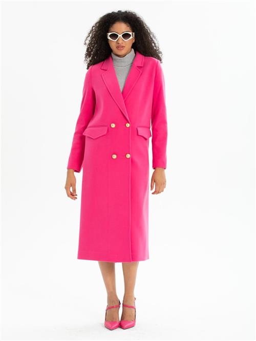 Women four-button coat wholesale Fushia color