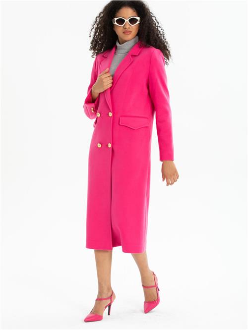 Women four-button coat wholesale Fushia color