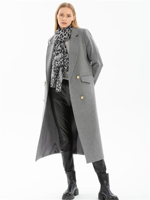 Women four-button coat wholesale Gray color