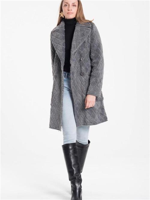 Women four-button coat wholesale Gray color