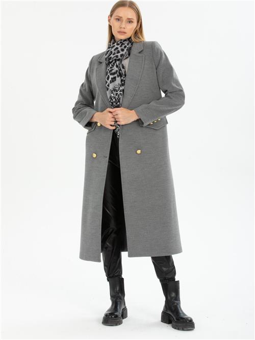 Women four-button coat wholesale Gray color
