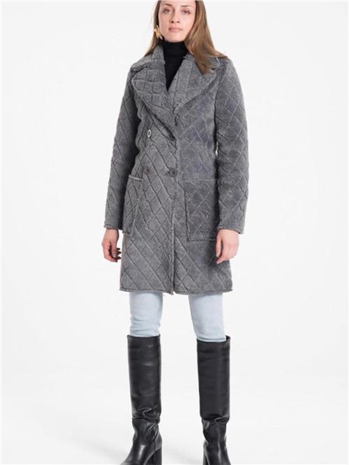 Women four-button coat wholesale Gray color