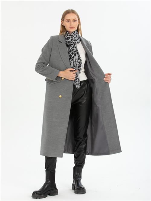 Women four-button coat wholesale Gray color