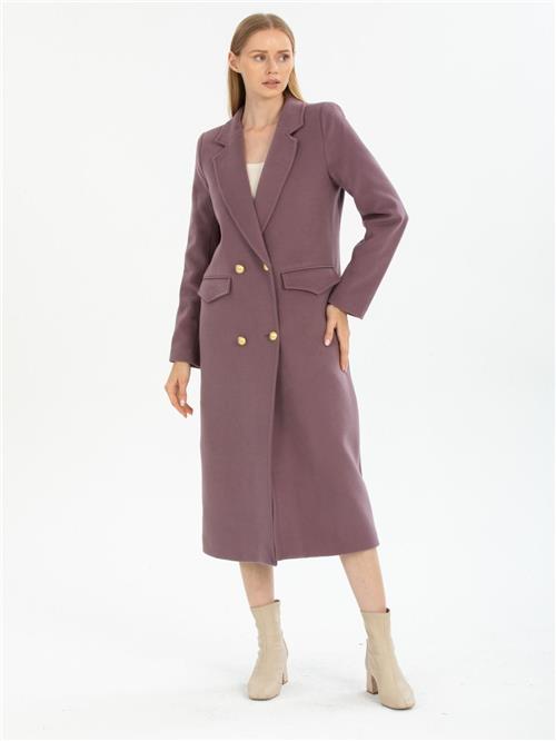 Women four-button coat wholesale Light Plum color