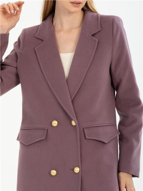 Women four-button coat wholesale Light Plum color