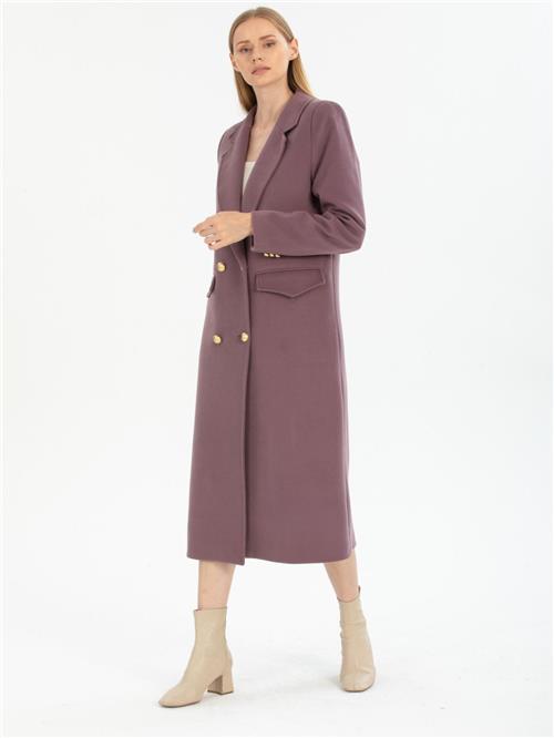 Women four-button coat wholesale Light Plum color