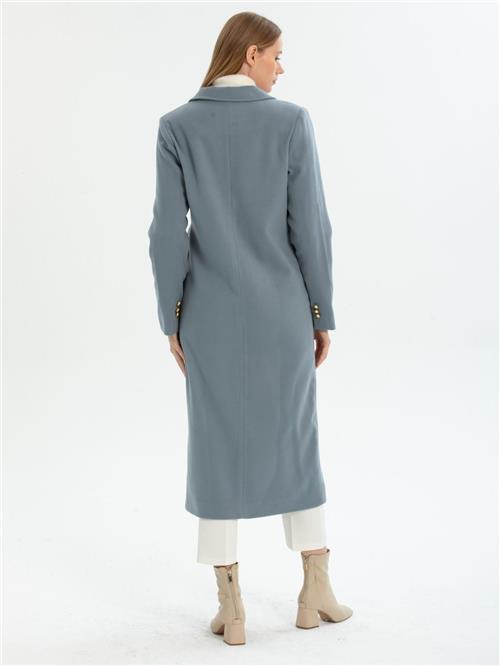 Women four-button coat wholesale Light Blue color